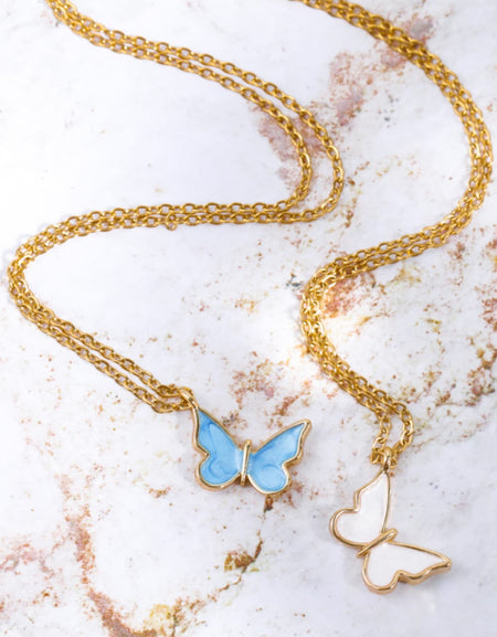 Butterfly Pendant Copper 14K Gold-Plated Necklace