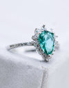 Paraiba Blue Zircon Pear Shape Ring