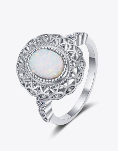 Feeling The Love 925 Sterling Silver Opal Ring