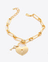 Heart Lock Charm Chain Bracelet