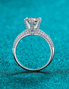 2 Carat Moissanite 925 Sterling Silver Side Stone Ring