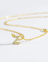 V To Z Zircon 925 Sterling Silver Necklace