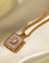 Square Pendant Twisted Chain Necklace