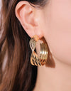 Twisted C-Hoop Alloy Earrings