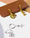 Hat & Boot Shape Asymmetrical Copper 14K Gold Plated Earrings