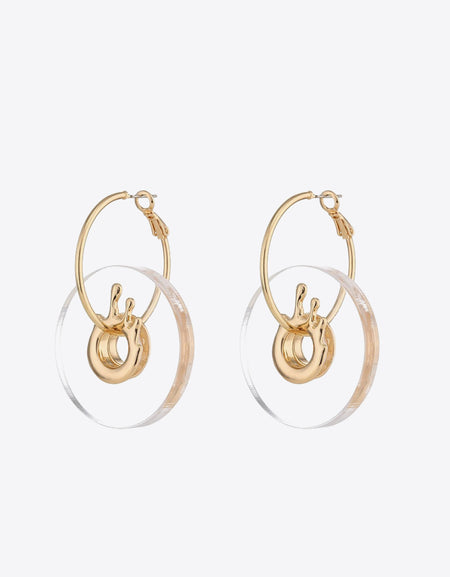 Contrast Hoop Drop Earrings