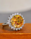 925 Sterling Silver 2 Carat Moissanite Sunflower Ring