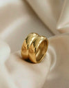 Gold Double Ridge Ring