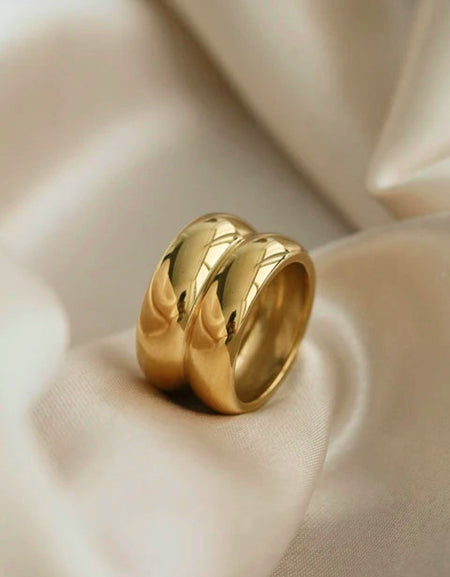 Gold Double Ridge Ring