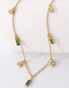 18K Gold Plated Multi-Charm Chain Necklace