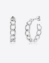 Chain C-Hoop 925 Sterling Silver Earrings