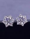 2 Carat Moissanite Floral Stud Earrings