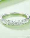 Moissanite Platinum-Plated Half-Eternity Ring