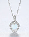 Opal Heart Pendant 925 Sterling Silver Necklace