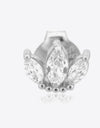 925 Sterling Silver Zircon Decor Stud Earrings