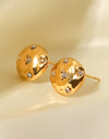 18K Gold-Plated Cubic Zirconia Stud Earrings