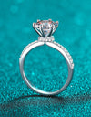 925 Sterling Silver 2 Carat Moissanite Ring