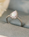 Platinum-Plated Opal Pear Shape Ring