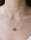 Evil Eye Pendant Gold Plated Chain Necklace