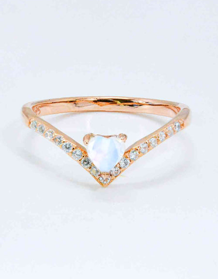 Moonstone Heart-Shaped Ring