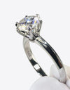 925 Sterling Silver 3 Carat Moissanite 6-Prong Ring