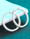 Moissanite Rhodium-Plated Hoop Earrings