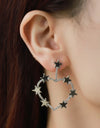 Star Zircon Heart-Shaped Earrings