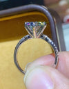 2 Carat Moissanite Ring in Smokey Gray