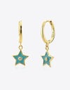 Zircon 925 Sterling Silver Star Drop Earrings