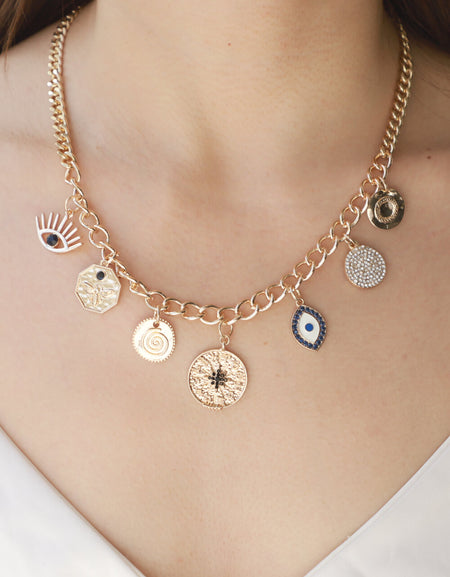 Multi-Pendant Chain Necklace