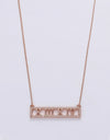 Inlaid Cubic Zirconia Bar Pendant Necklace