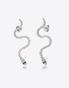 Snake-Shaped 925 Sterling Silver Earrings