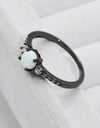 925 Sterling Silver Round Opal Ring