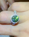 2 Carat Moissanite Emerald Green Ring