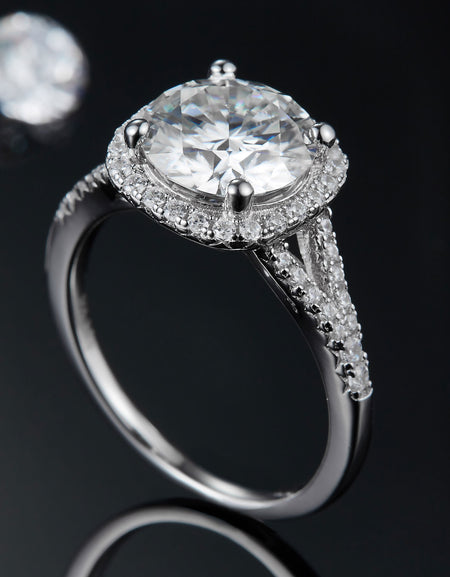 3 Carat Moissanite Halo Ring