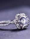 Platinum-Plated Six Prong 1 Carat Moissanite Ring