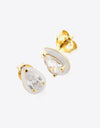 925 Sterling Silver Zircon Teardrop Stud Earrings