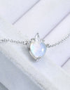 925 Sterling Silver Moonstone Heart Pendant Necklace