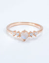 Natural Moonstone and Zircon 18K Rose Gold-Plated Ring