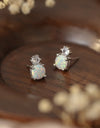 4-Prong Opal Stud Earrings