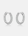 Inlaid Zircon 925 Sterling Silver Huggie Earrings