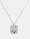 Inlaid Zircon Pendant Stainless Steel Necklace