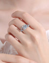 Stylish Moissanite Sterling Silver Ring