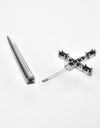 Zircon 925 Sterling Silver Sword Single Ear Jacket Earring