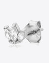 925 Sterling Silver Zircon Decor Stud Earrings