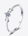 Moissanite Heart 925 Sterling Silver Ring