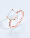 Heart-Shaped Natural Moonstone Ring