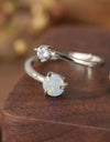 Opal 925 Sterling Silver Bypass Ring