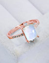 925 Sterling Silver Square Moonstone Ring