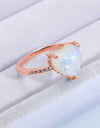 Heart-Shaped Natural Moonstone Ring